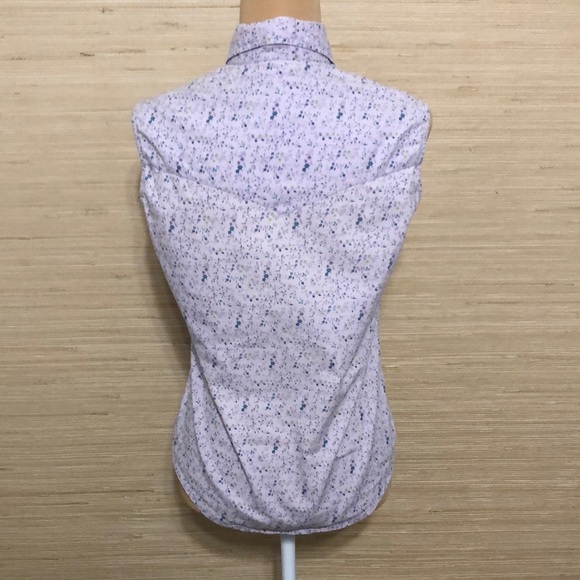 Crazy Cowgirl Lilac Purple Pearl Snap Floral Print I Sleeveless Collared Top Sm - Picture 10 of 13